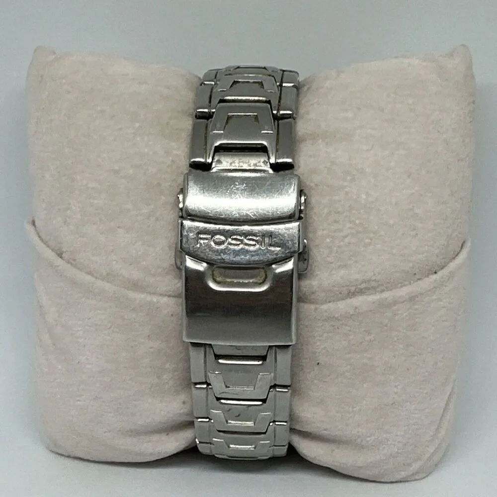 Fossil AM3669 Men's Silver Stainless Steel Analog Black Dial Quartz Watch HME367